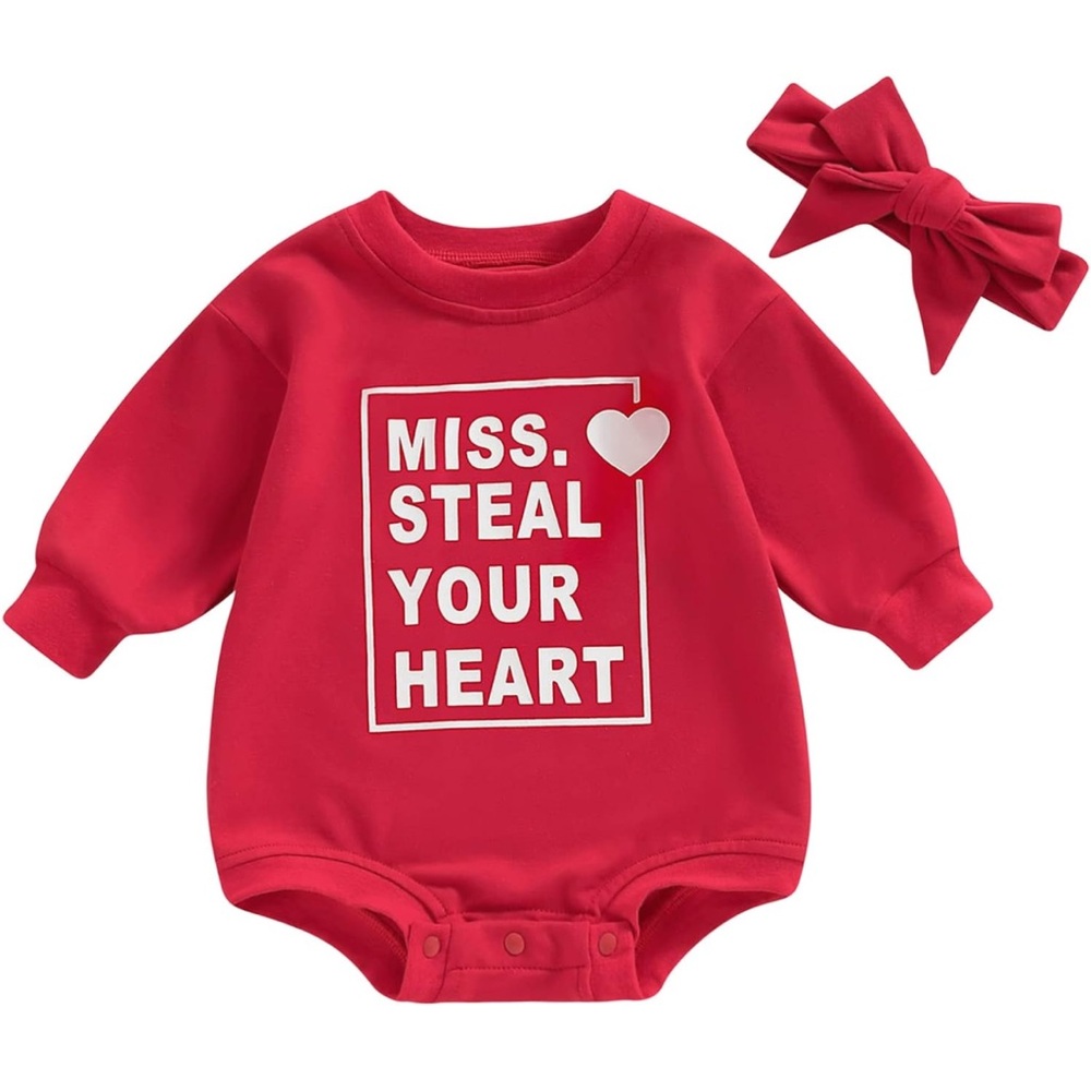 Miss Steal Your Heart Infant Onesie/Hair Accessory